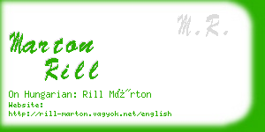 marton rill business card